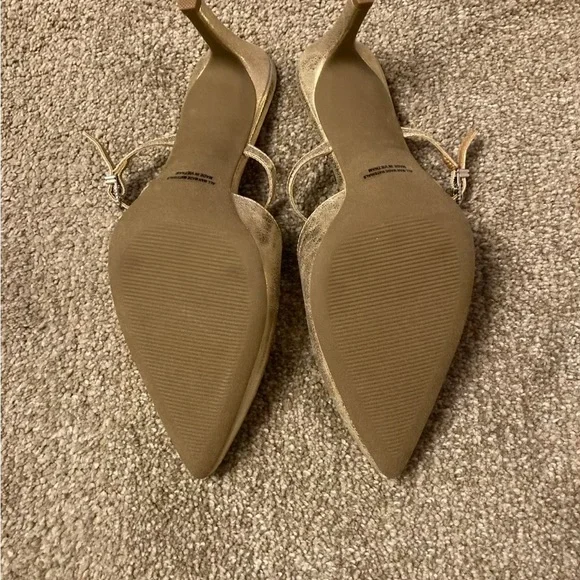 Dolce Vita Elley Gold Heels Pointed Toe. Slip On Size 8.5 M 3.5in heel NWOT - Picture 7 of 9